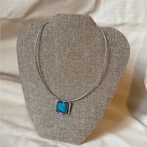 SILPADA Turquoise sterling silver 925 Pendant with chocked wire necklace